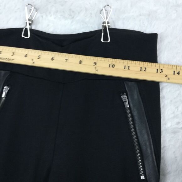 Athleta Womens Pants Legging Ponte Faux Leather Black Ankle Pull On Tall 8T - Picture 3 of 11